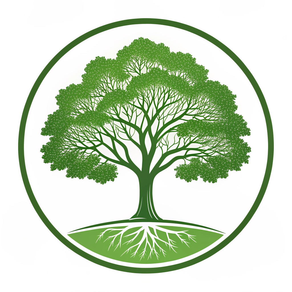 A stylized badge or icon representing professional tree care and pruning standards.