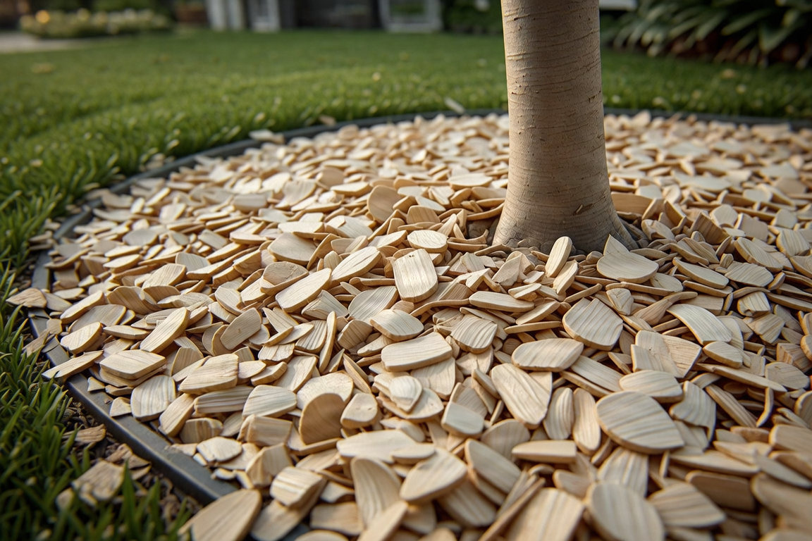 Wood chips and mulch layout